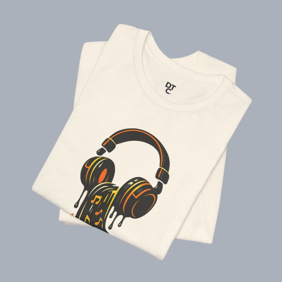 Melting Headphones Tee — Retro Vinyl Drip Music T-Shirt alternate view 16