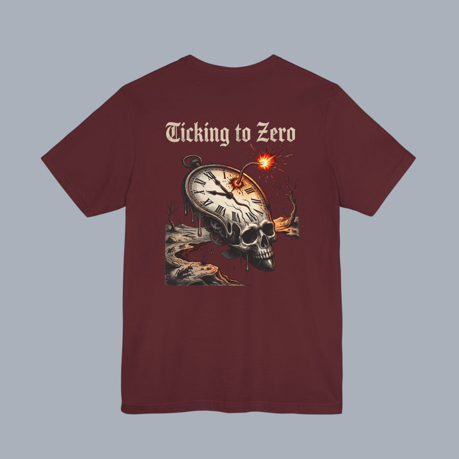 Ticking to Zero Skull Clock T-Shirt
