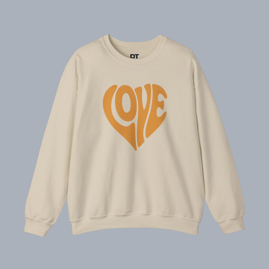 Crewneck Sweatshirt — Retro Heart "LOVE" Graphic Pullover