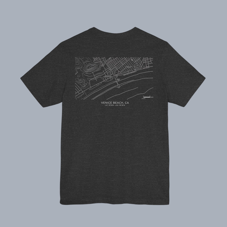 Venice Beach Map T‑Shirt — Minimal Coastal Map Graphic Tee