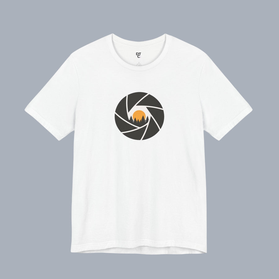 Camera Aperture Mountain T-Shirt — Photography & Outdoor Adventure Tee alternate view 12