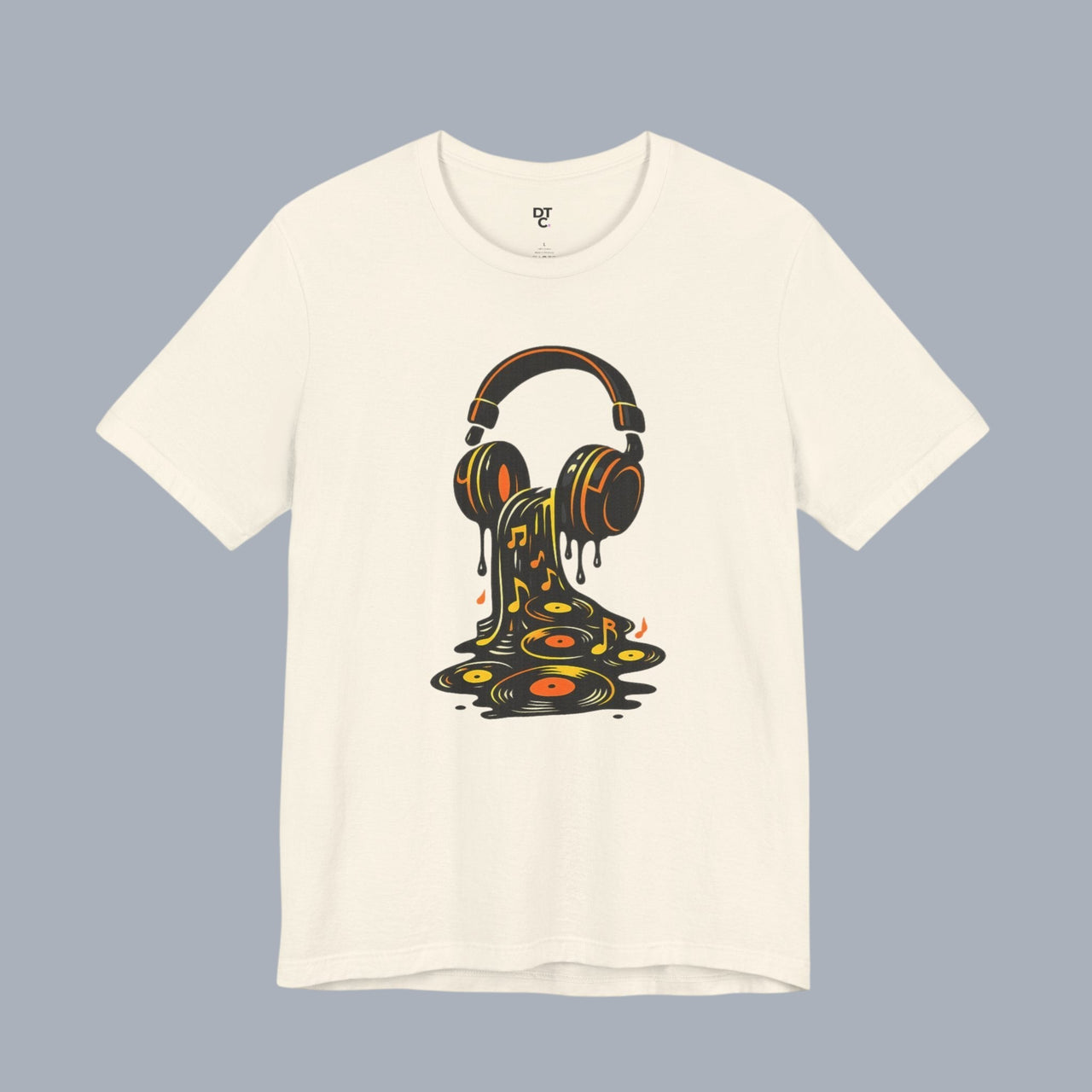 Melting Headphones Tee — Retro Vinyl Drip Music T-Shirt alternate view 15