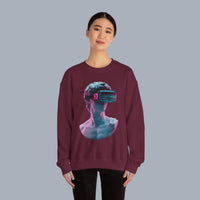 Retro Vaporwave Statue Crewneck Sweatshirt – VR Bust Graphic alternate view 18