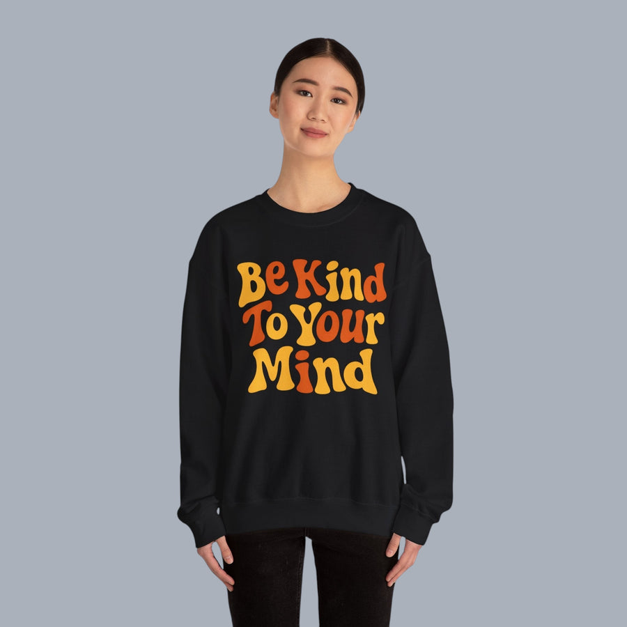 Be Kind To Your Mind Crewneck Sweatshirt – Retro Mental Health Awareness Pullover alternate view 9