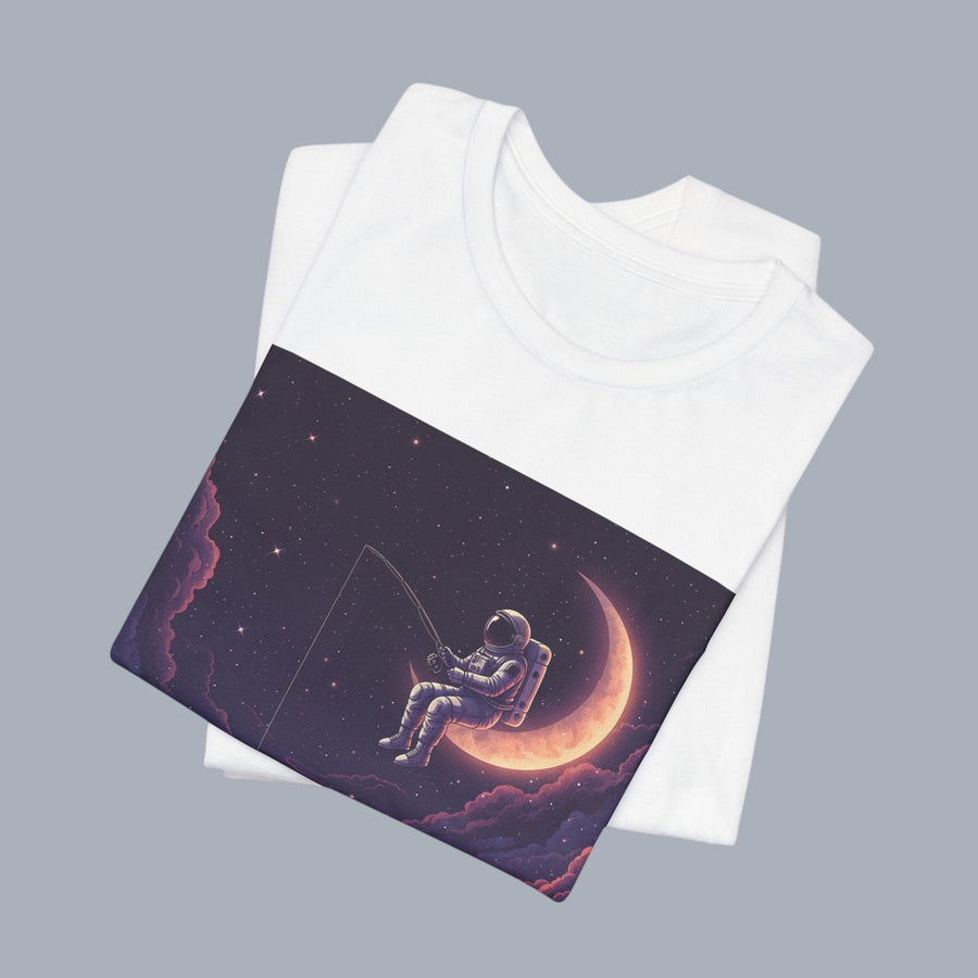 Astronaut Moon Fishing T‑Shirt — Dreamy Cosmic Scene Graphic Tee alternate view 6