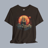 Sailing Sunset Tee — Vintage Ship Graphic T-Shirt