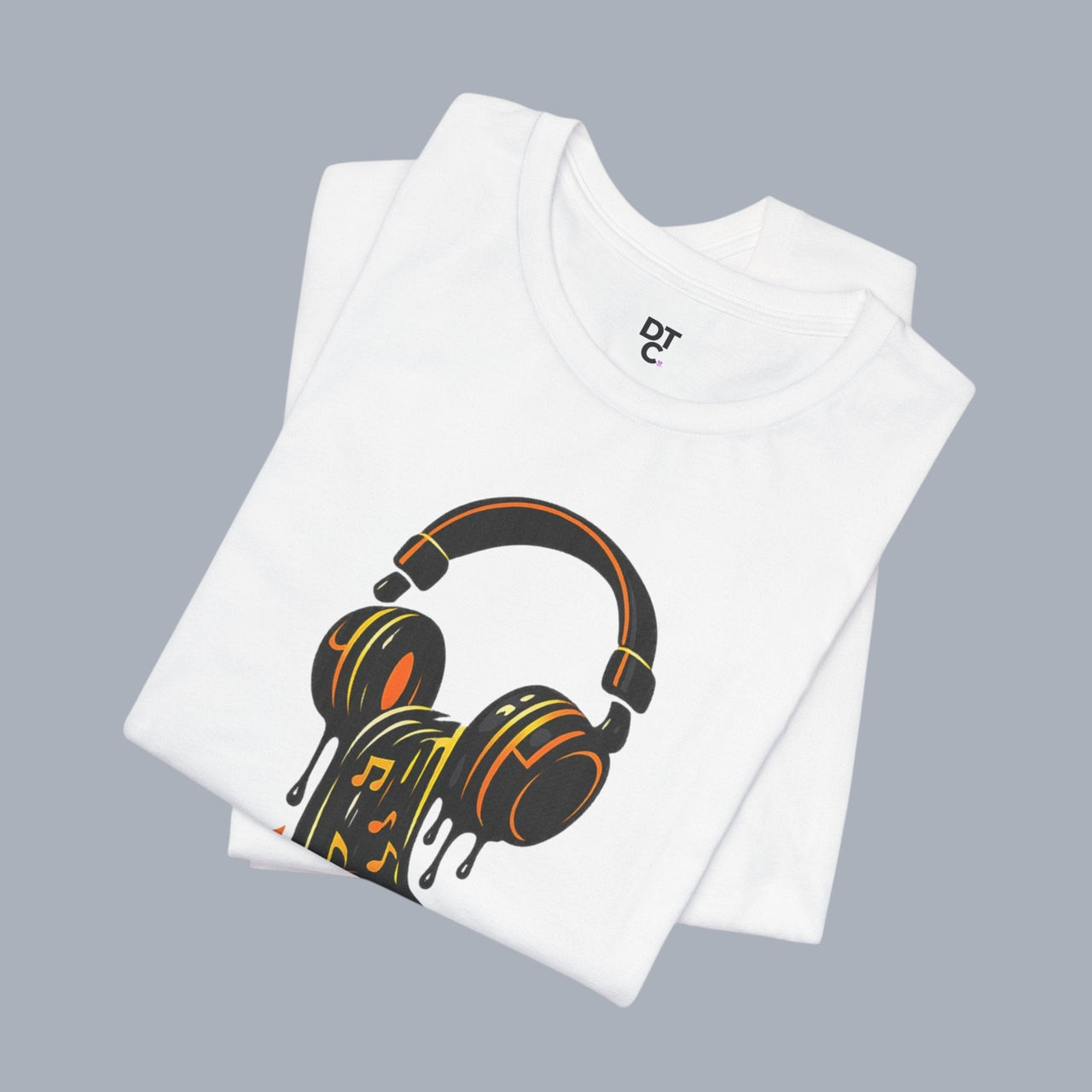 Melting Headphones Tee — Retro Vinyl Drip Music T-Shirt alternate view 9