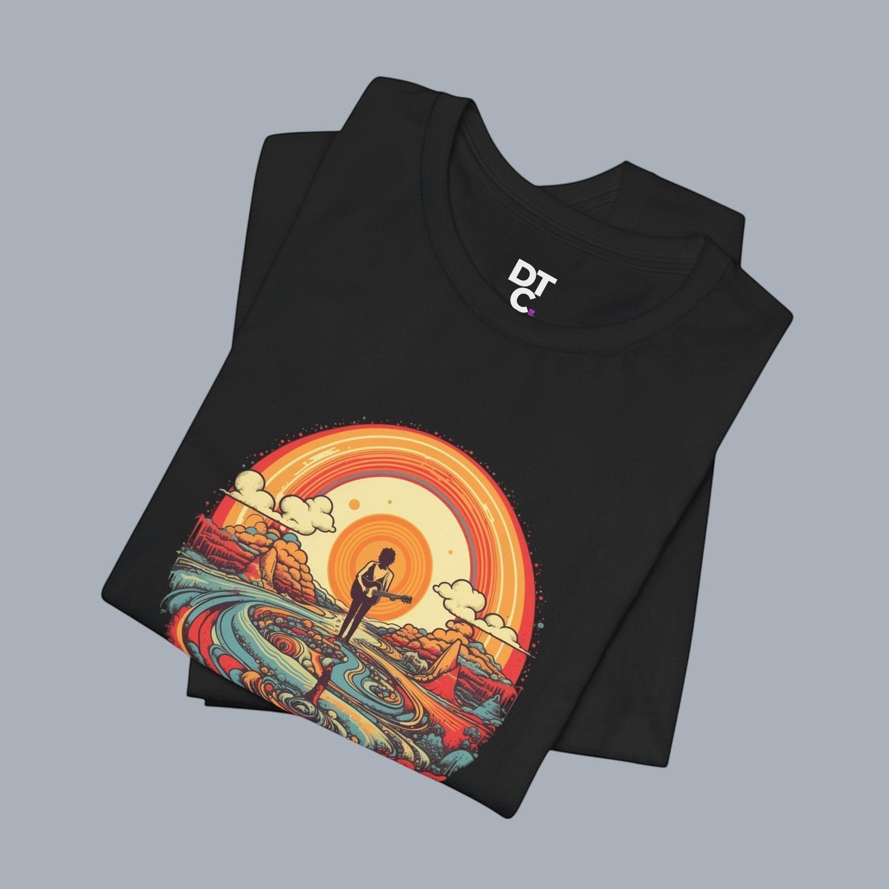 Retro Woodstock Sunset T-Shirt — Silhouette Beach Tee