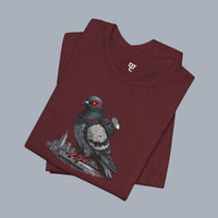 Surveillance Pigeon Cityscape Tee — Urban Bird Graphic T-Shirt alternate view 27