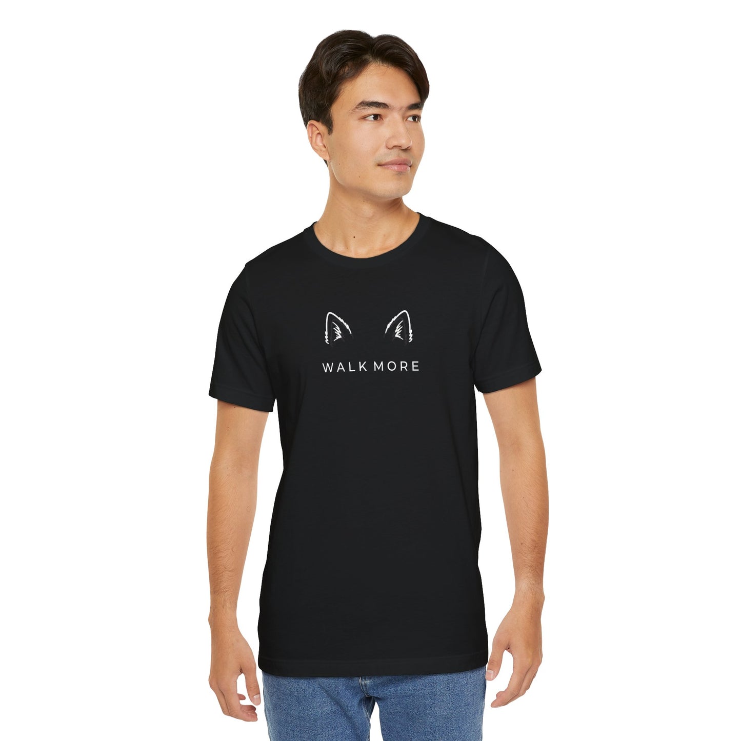 T-Shirt — 'Walk More' Minimal Dog Ears Graphic Tee