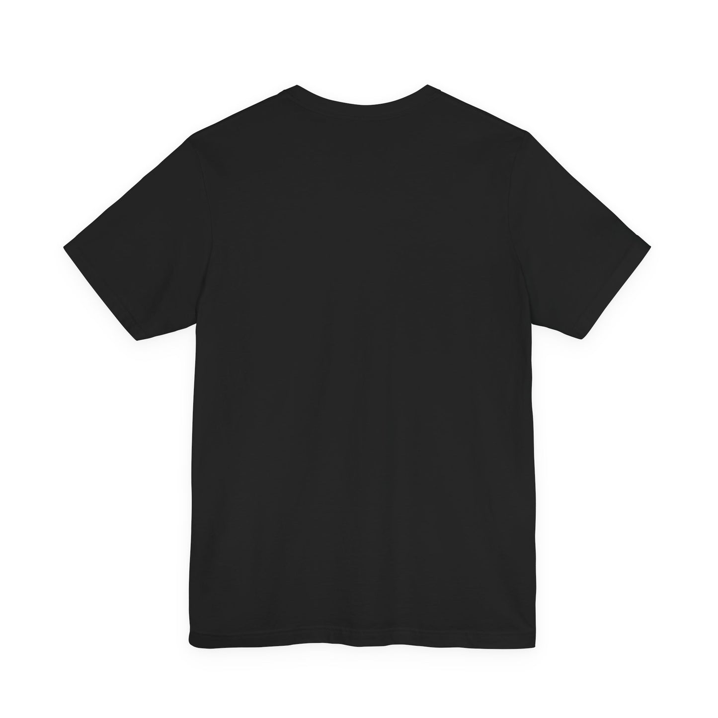 Back view of a black t-shirt