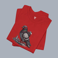 Surveillance Pigeon Cityscape Tee — Urban Bird Graphic T-Shirt alternate view 31