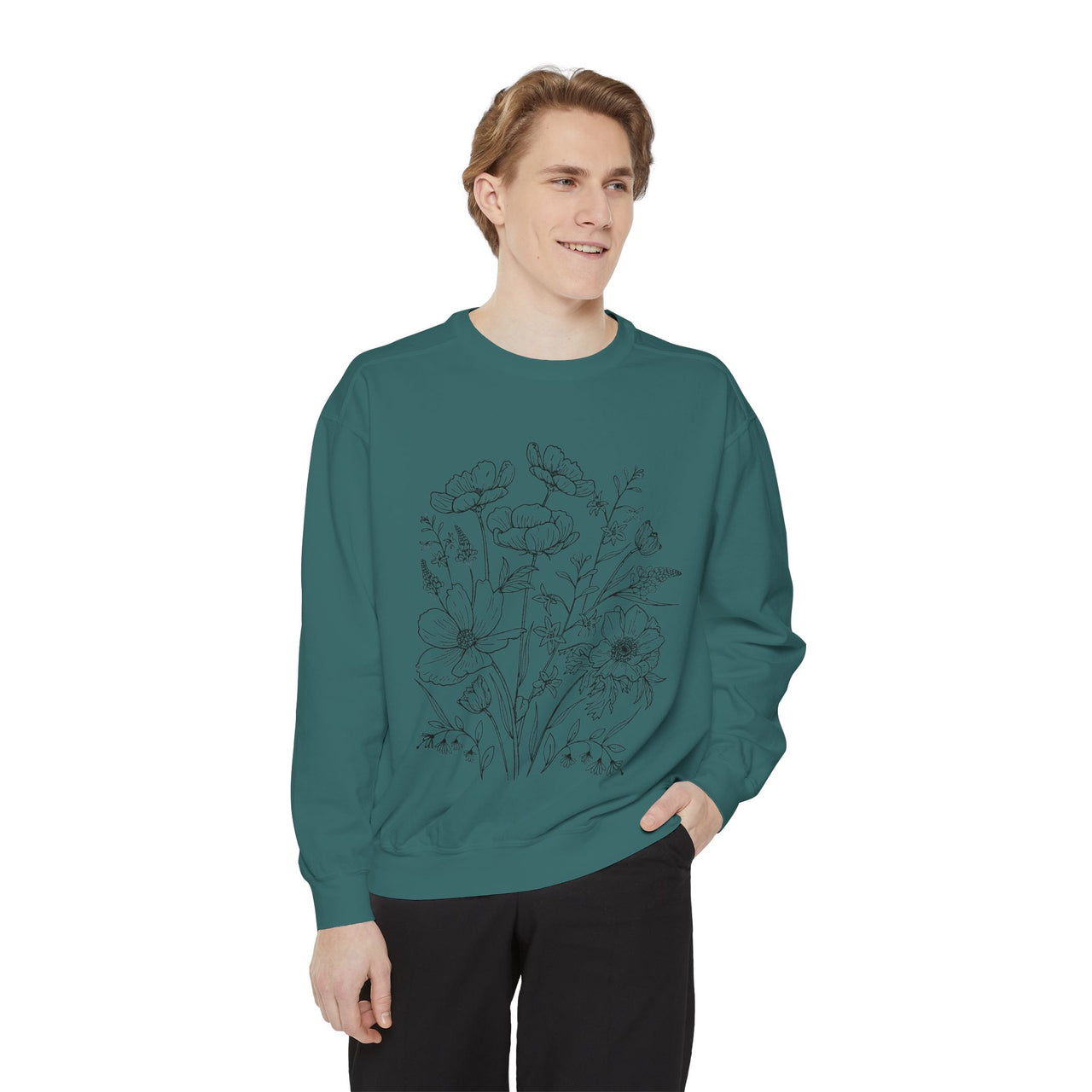 Wildflowers Outline Garment-Dyed Sweatshirt alternate view 24