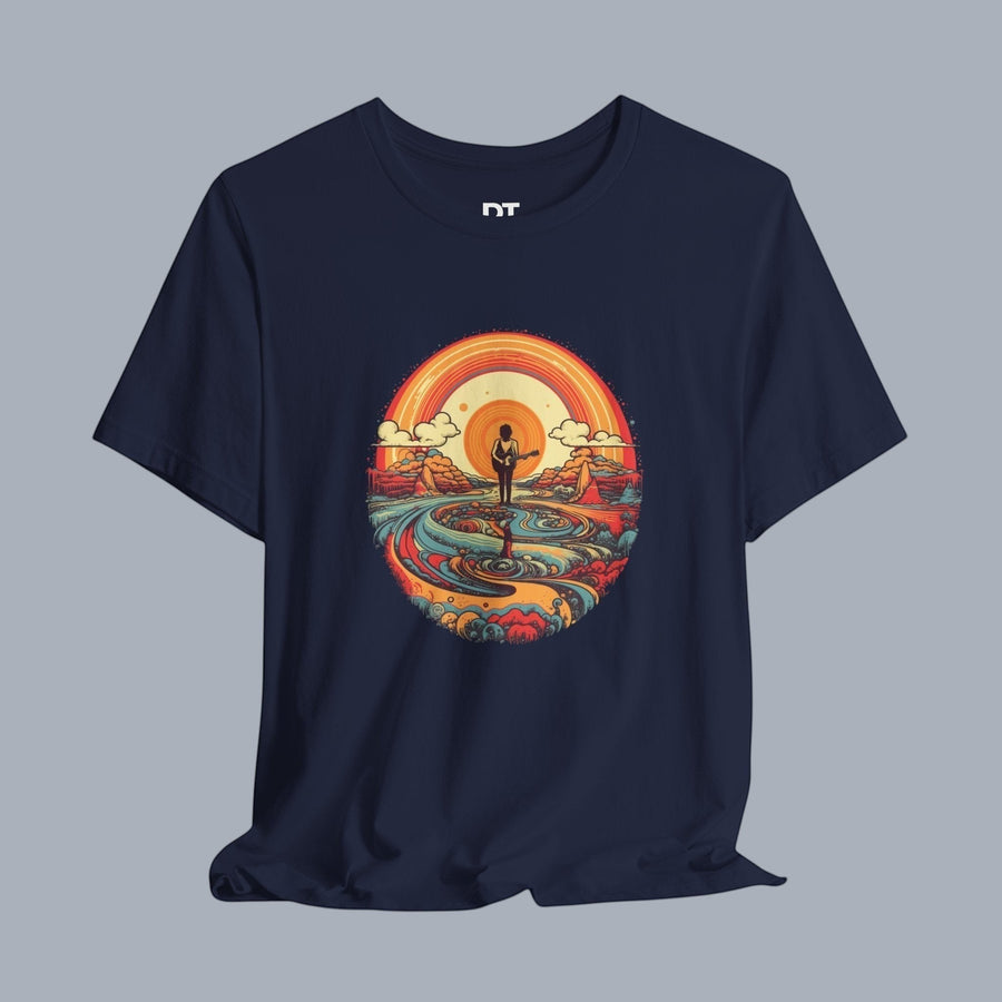 Retro Woodstock Sunset T-Shirt — Silhouette Beach Tee