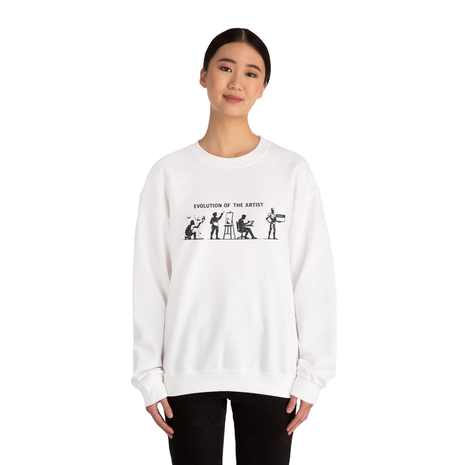Artist Evolution Crewneck Sweatshirt — "Evolution of the Artist" Graphic Crewneck alternate view 6