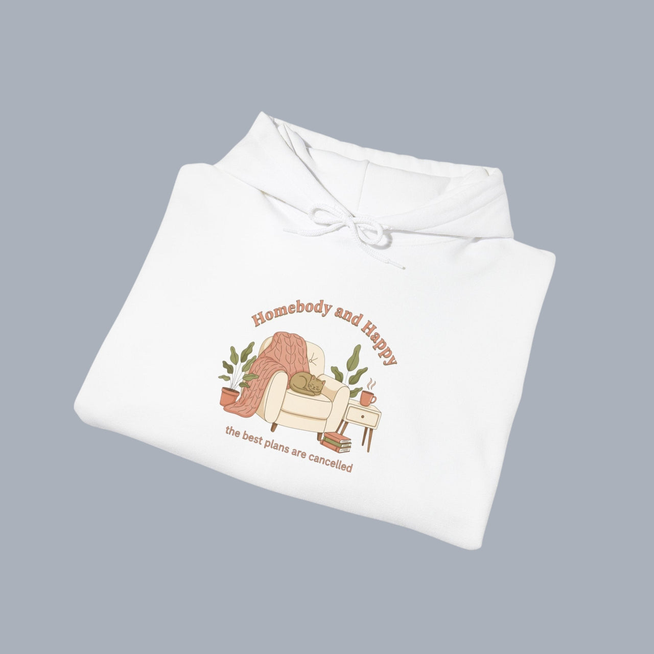 Cozy Reading Hoodie — "Beachside and Happy" Retro Reading Nook Sweatshirt