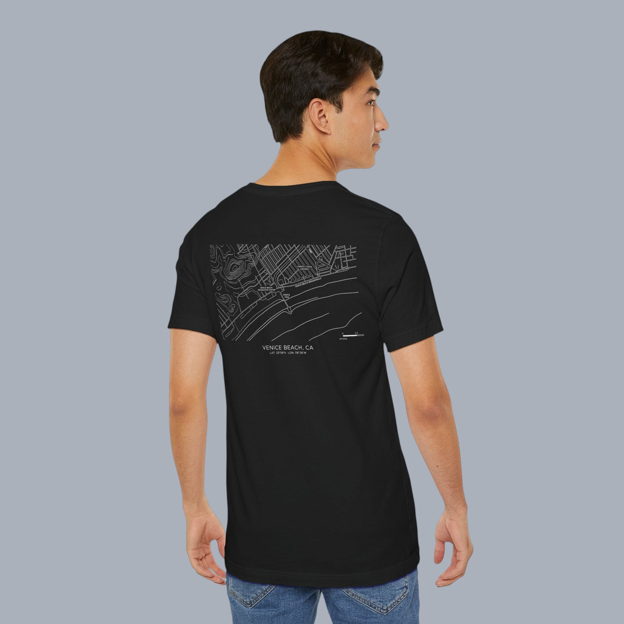 Venice Beach Map T‑Shirt — Minimal Coastal Map Graphic Tee