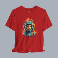 Astronaut Girl Graphic Tee – Retro Space Helmet Art T‑Shirt