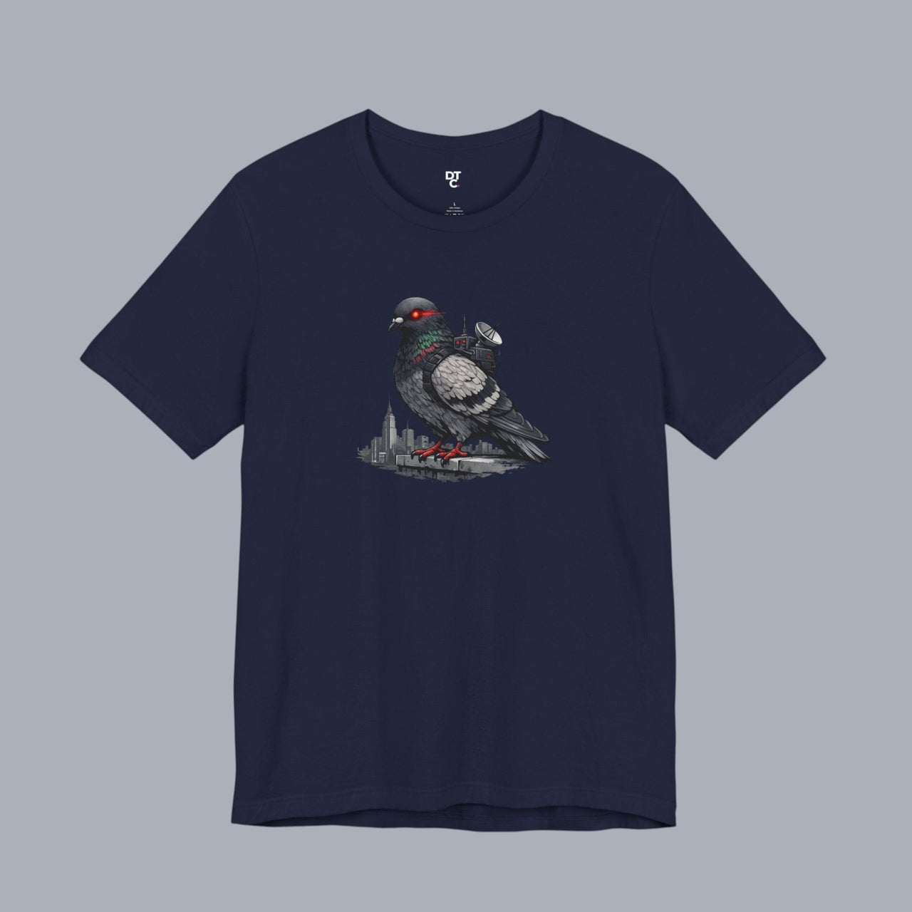Surveillance Pigeon Cityscape Tee — Urban Bird Graphic T-Shirt alternate view 22