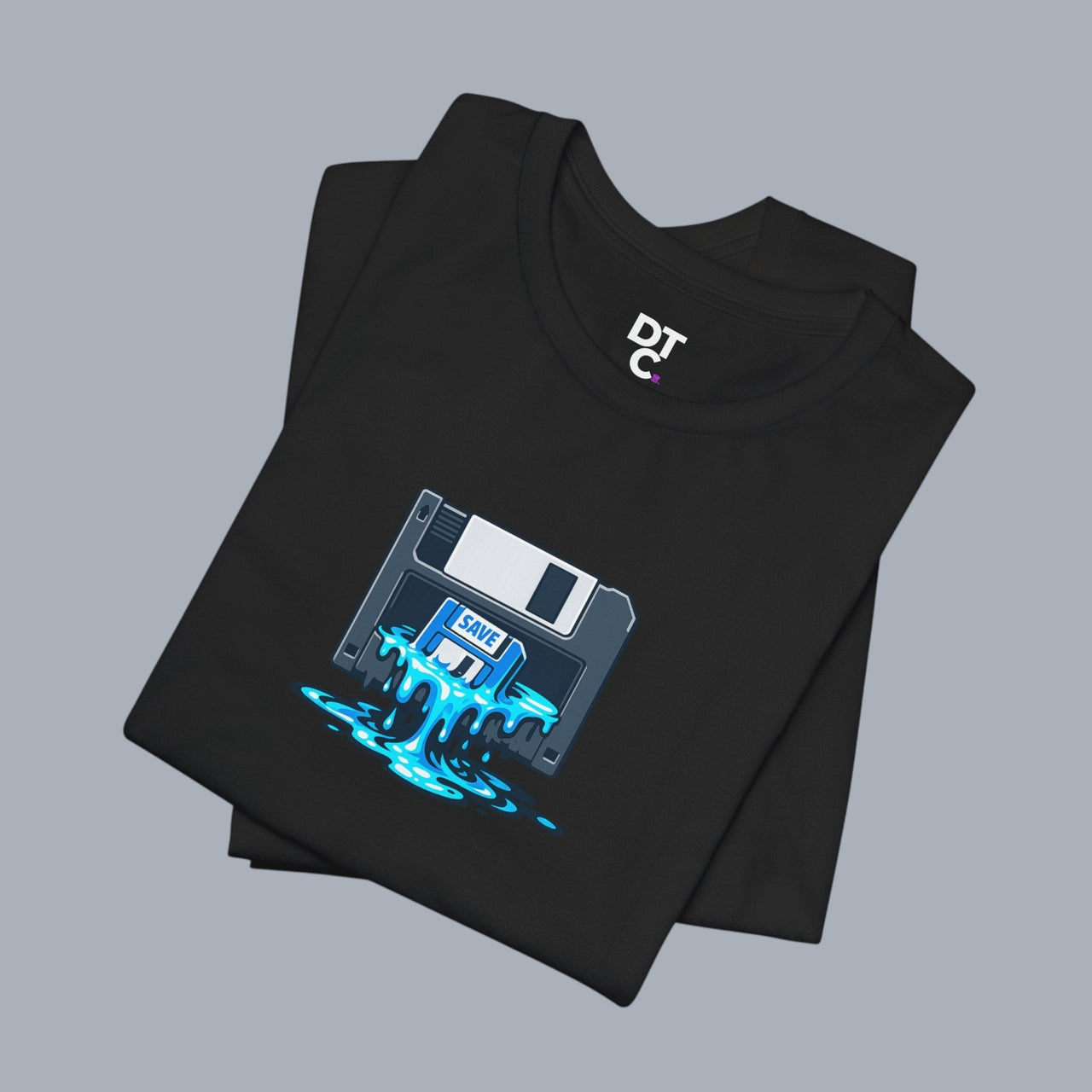 Retro Floppy Disk Tee — Melting 90s Tech Graphic T-Shirt alternate view 12