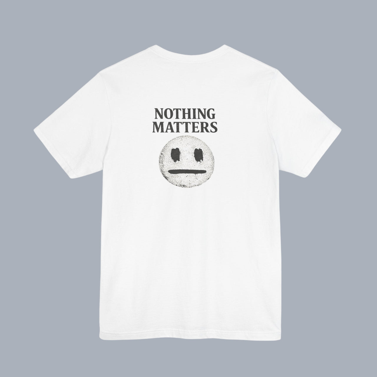 Nothing Matters Tee - Grunge Smiley Graphic T-Shirt alternate view 3