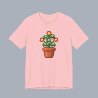 Pixel Mushroom Plant Tee – Retro Video Game Mushroom Pot T-Shirt