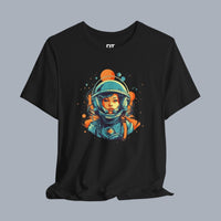 Astronaut Girl Graphic Tee – Retro Space Helmet Art T‑Shirt