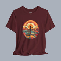 Retro Woodstock Sunset T-Shirt — Silhouette Beach Tee