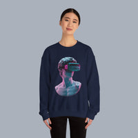Retro Vaporwave Statue Crewneck Sweatshirt – VR Bust Graphic alternate view 22