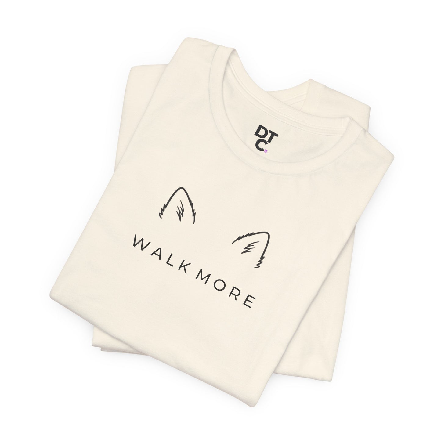 T-Shirt — 'Walk More' Minimal Dog Ears Graphic Tee