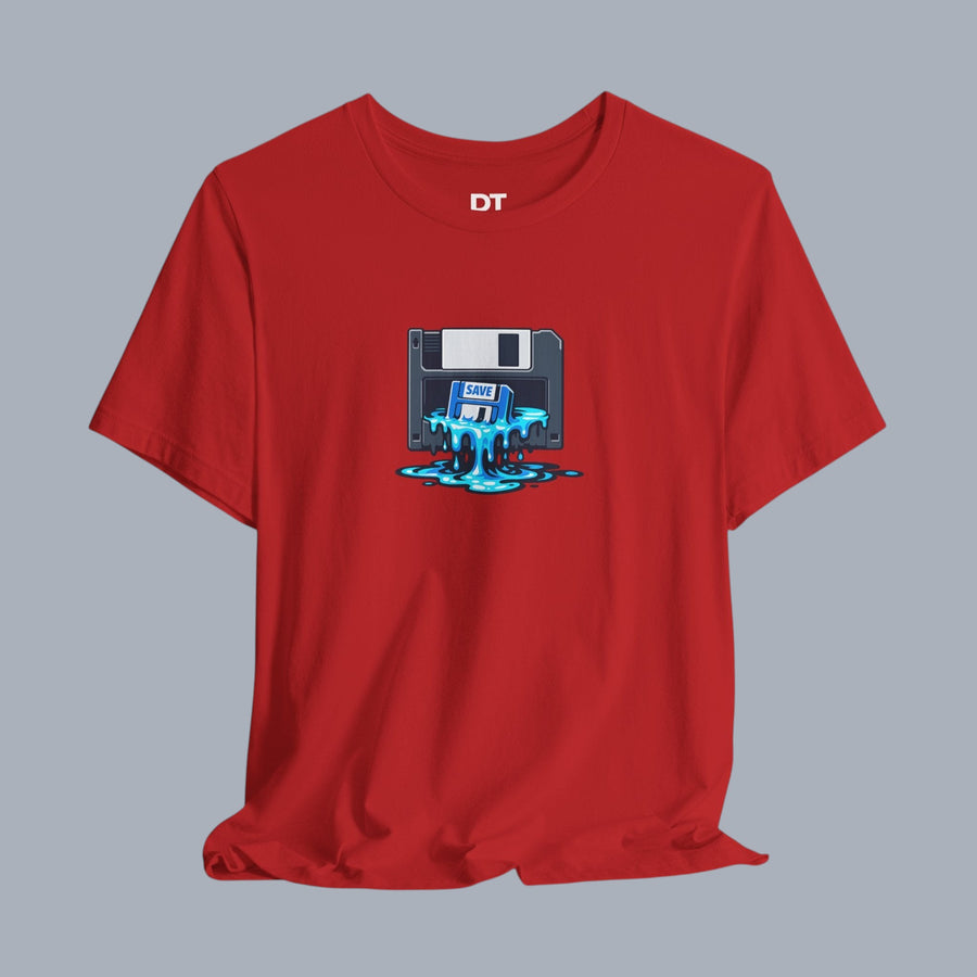 Retro Floppy Disk Tee — Melting 90s Tech Graphic T-Shirt alternate view 6