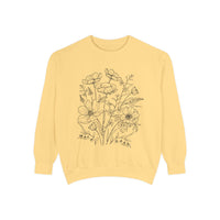 Wildflowers Outline Garment-Dyed Sweatshirt alternate view 6