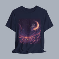 Astronaut Moon Fishing T‑Shirt — Dreamy Cosmic Scene Graphic Tee alternate view 3