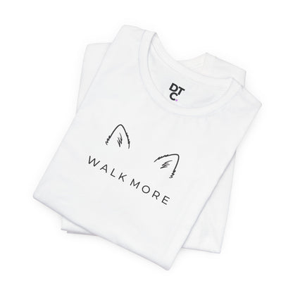 T-Shirt — 'Walk More' Minimal Dog Ears Graphic Tee