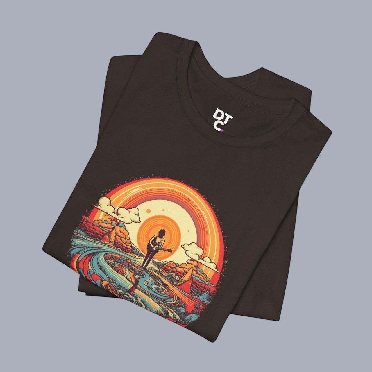 Retro Woodstock Sunset T-Shirt — Silhouette Beach Tee