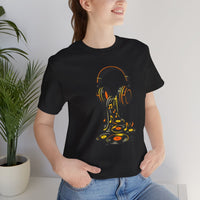 Melting Headphones Tee — Retro Vinyl Drip Music T-Shirt alternate view 2