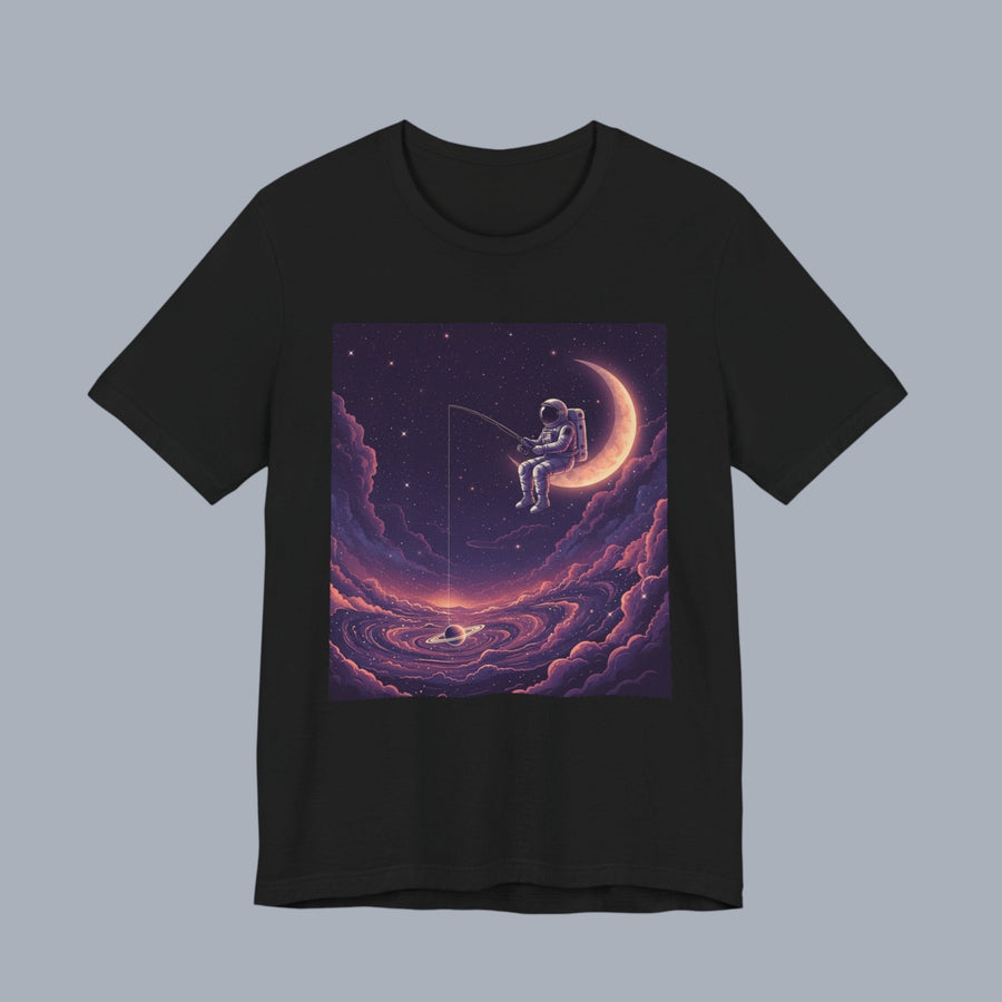 Astronaut Moon Fishing T‑Shirt — Dreamy Cosmic Scene Graphic Tee alternate view 11