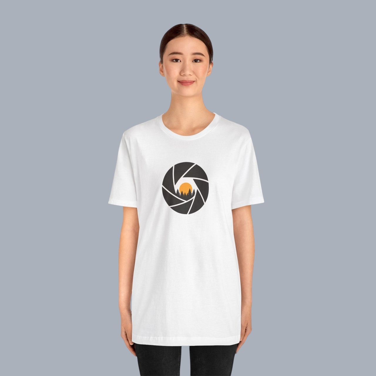 Camera Aperture Mountain T-Shirt — Photography & Outdoor Adventure Tee alternate view 9