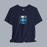 Retro Floppy Disk Tee — Melting 90s Tech Graphic T-Shirt alternate view 4