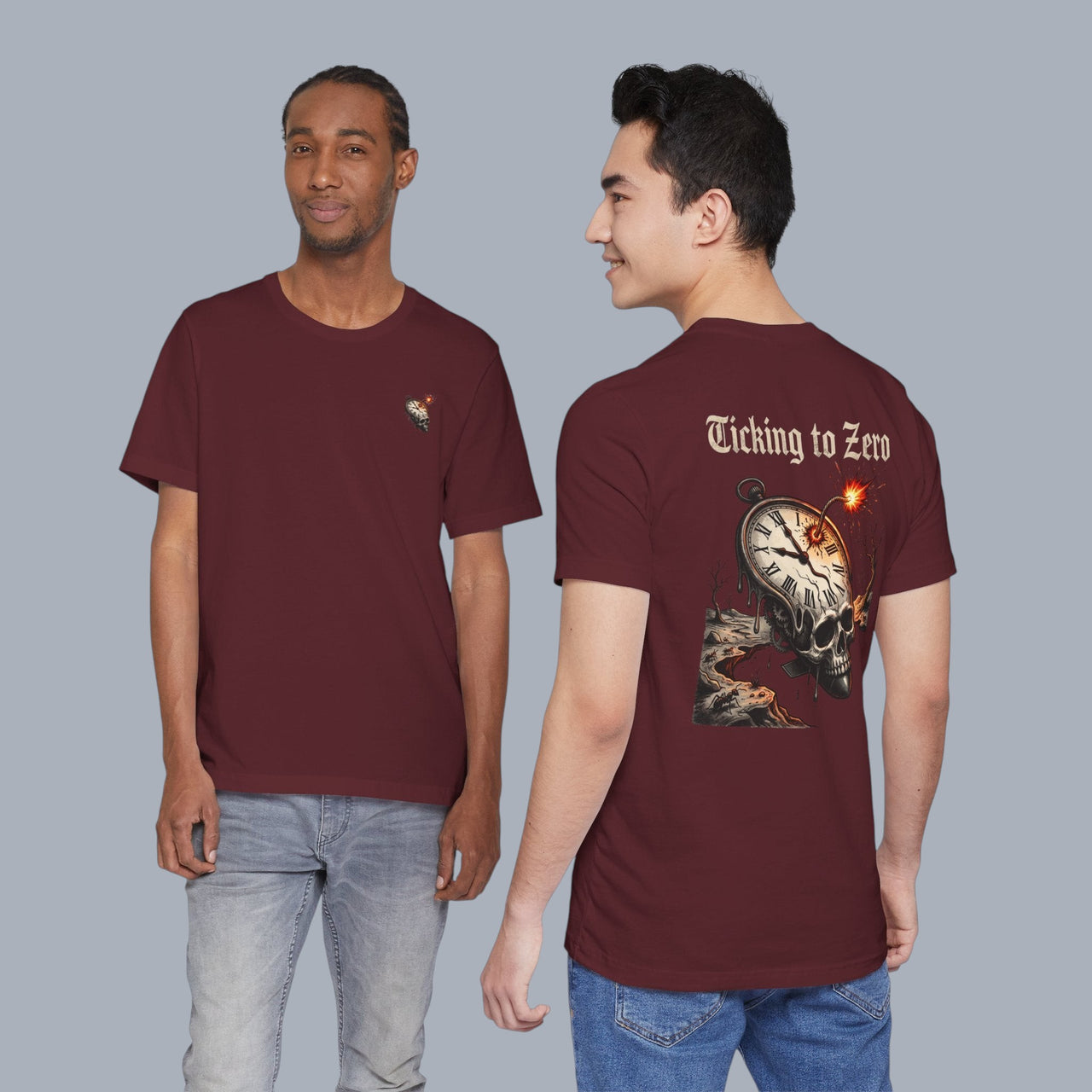 Ticking to Zero Skull Clock T-Shirt