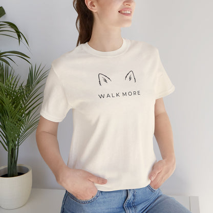 T-Shirt — 'Walk More' Minimal Dog Ears Graphic Tee