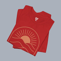 Keep It Simple Sunset Tee — Minimal Camper Van Graphic T-Shirt