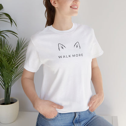 T-Shirt — 'Walk More' Minimal Dog Ears Graphic Tee