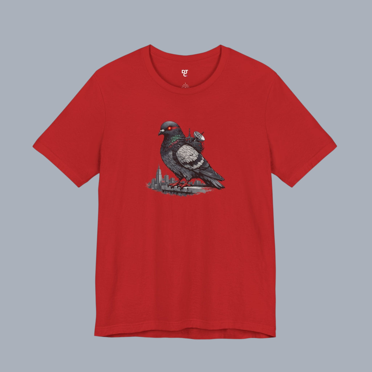 Surveillance Pigeon Cityscape Tee — Urban Bird Graphic T-Shirt alternate view 30