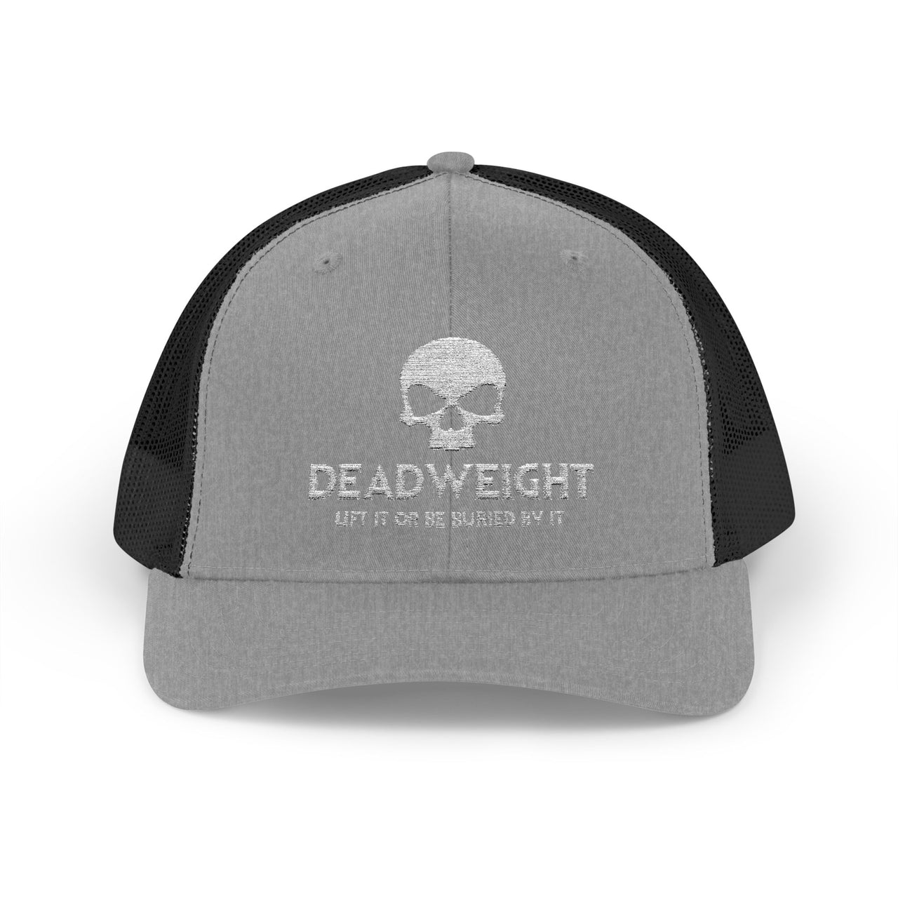 Deadweight Skull Trucker Cap — "Deadweight" Fitness Snapback for Gym & Weightlifting