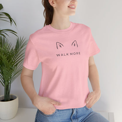 T-Shirt — 'Walk More' Minimal Dog Ears Graphic Tee