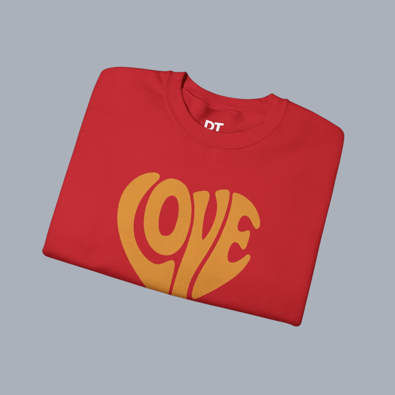 Crewneck Sweatshirt — Retro Heart "LOVE" Graphic Pullover