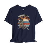 Mentally at the Beach T-Shirt — Retro Skeleton Beach Vibe Tee