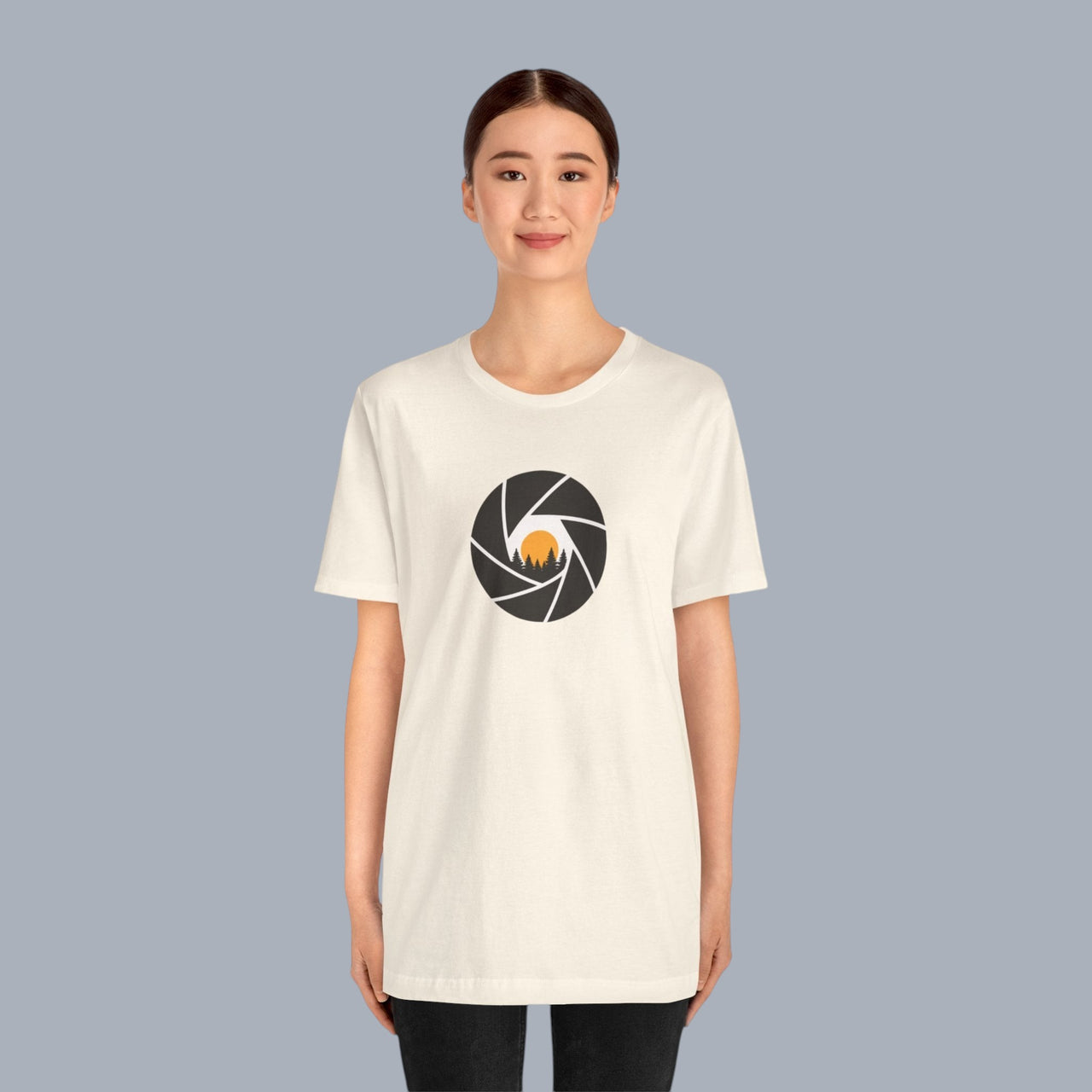 Camera Aperture Mountain T-Shirt — Photography & Outdoor Adventure Tee alternate view 17
