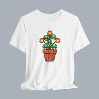 Pixel Mushroom Plant Tee – Retro Video Game Mushroom Pot T-Shirt